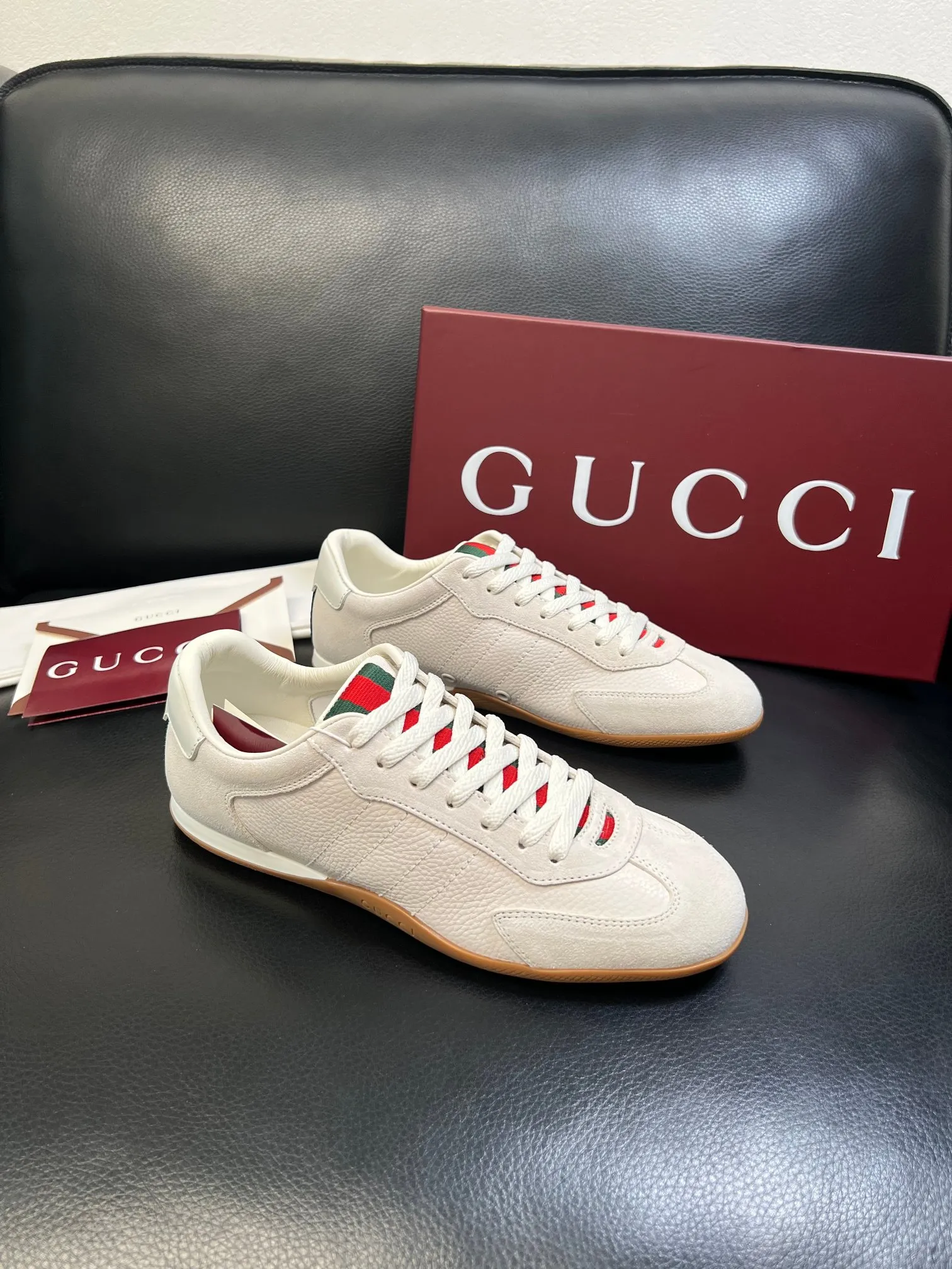 Men's Men's Shoes 💰440 [New Style] 🎍🎍Gucci - New Men's Shoes GUCCI [Lightning] The latest shoes are shipped. Original quality, fashionable, special material, sheepskin lining, brand new packaging. The foot feels super comfortable and the workmanship is impeccable. Size: 38-44 (45 can be customized